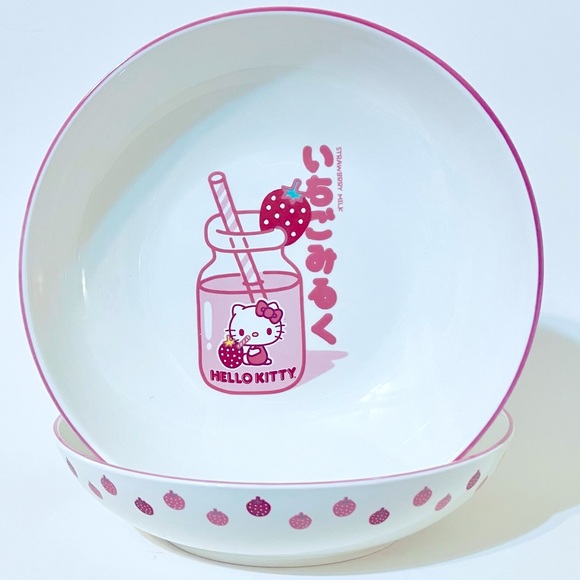 Hello Kitty Other - 🍓Hello Kitty Strawberry Milk Bowls